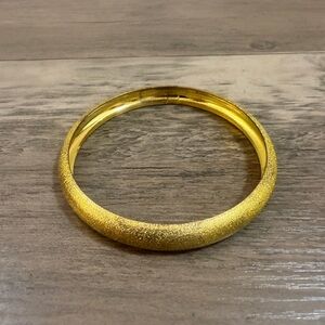 Gold Textured Bangle Bracelet